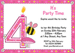 bumble bee 4th birthday invitations