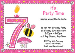 bumble bee 7th birthday invitations