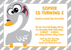 swan 2nd birthday party invitations
