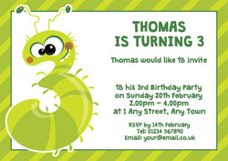 caterpillar 3rd birthday party invitations