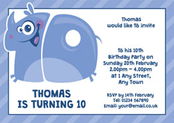 rhino 10th birthday party invitations