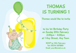 teddy bear 1st birthday invitations