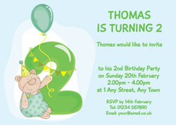 teddy bear 2nd birthday invitations