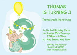 teddy bear 3rd birthday invitations