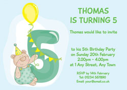 teddy bear 5th birthday invitations