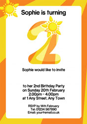 sunshine 2nd birthday party invitations