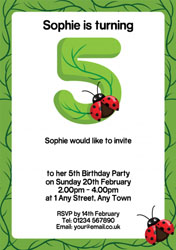 ladybirds 5th birthday party invitations