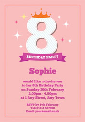 8th birthday princess party invitations