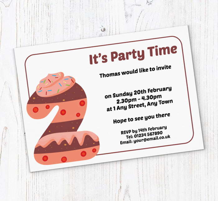 cookie 2nd birthday party invitations