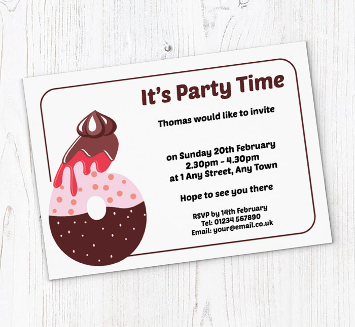 cookie 6th birthday party invitations