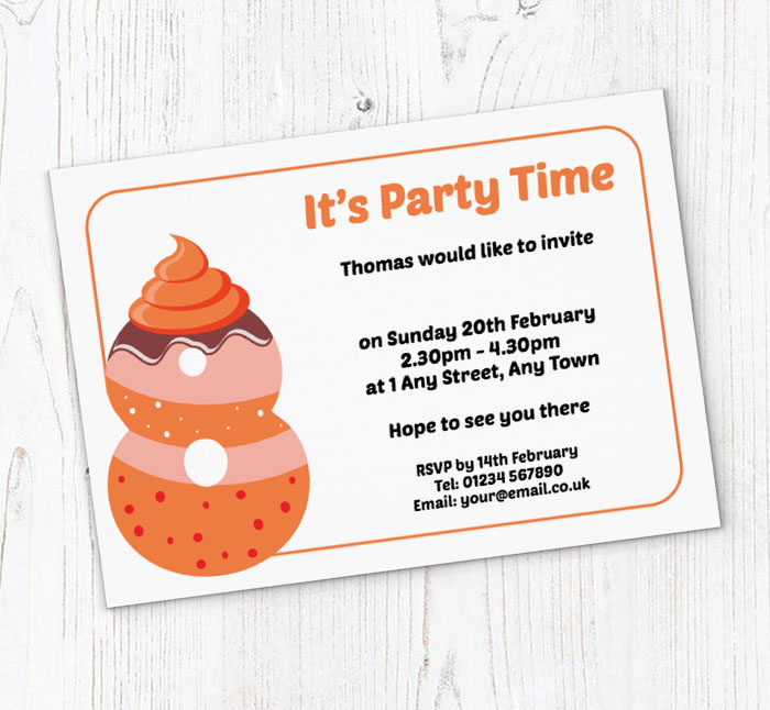 cookie 8th birthday party invitations