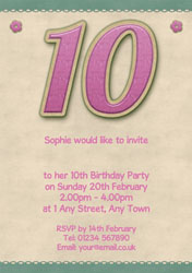 glitter style 10th birthday invitations