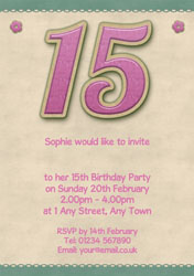 glitter style 15th birthday invitations