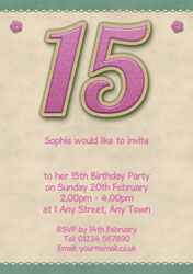 glitter style 15th birthday invitations