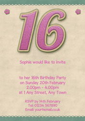 glitter style 16th birthday invitations