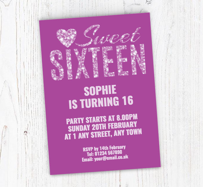 sweet sixteen birthday invitations