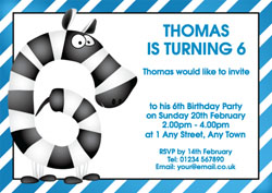 zebra 6th birthday party invitations