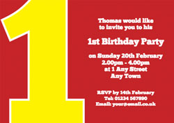 the big number 1 party invitations