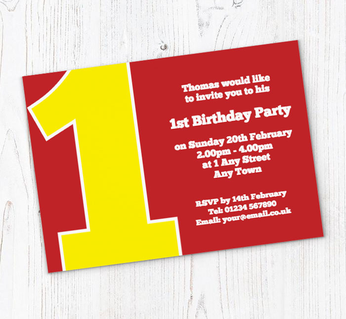 the big number 1 party invitations