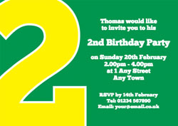 the big number 2 party invitations