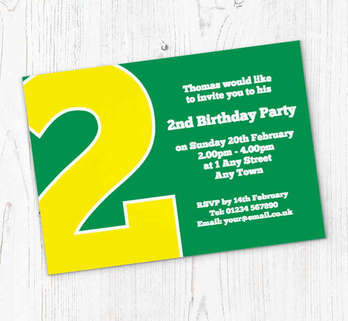 the big number 2 party invitations