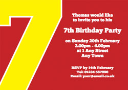 the big number 7 party invitations