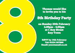 the big number 8 party invitations