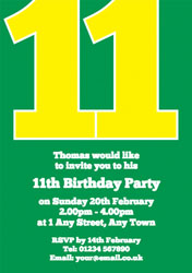 the big number 11 party invitations