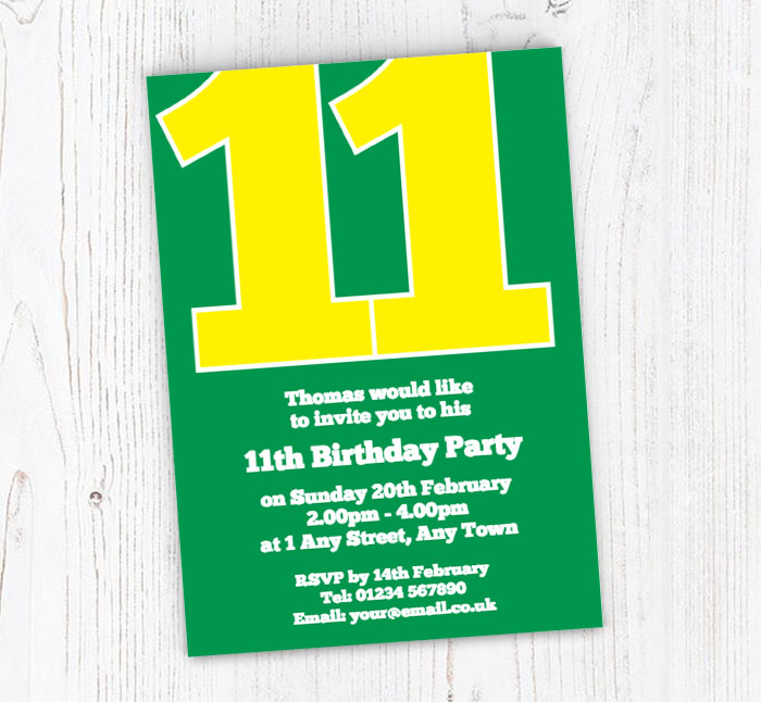 the big number 11 party invitations