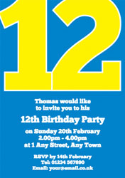 the big number 12 party invitations
