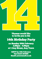 the big number 14 party invitations
