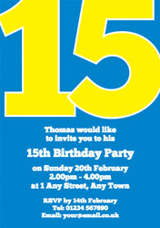 the big number 15 party invitations