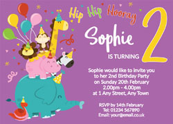 2nd animal birthday party invitations