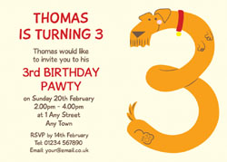 3rd birthday pawty invitations