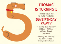 5th birthday pawty invitations