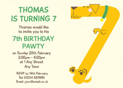 7th birthday pawty invitations