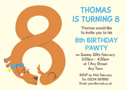 8th birthday pawty invitations