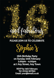 sparkly 16th birthday party invitations