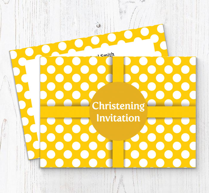polka dot christening invitations