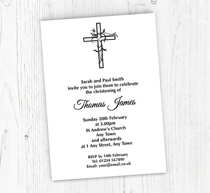 cross christening invitations