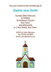 church christening invitations