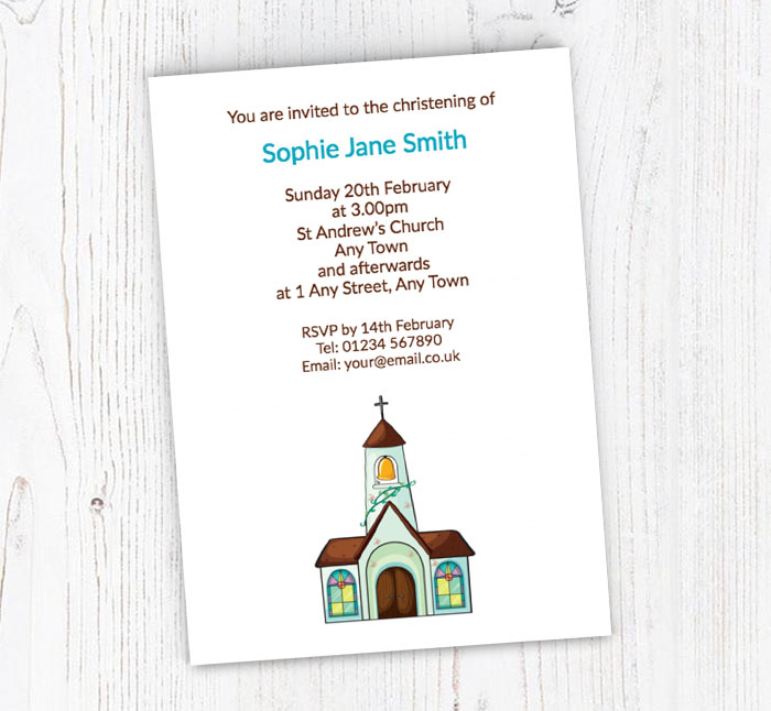 church christening invitations