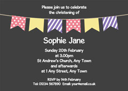 bunting christening invitations