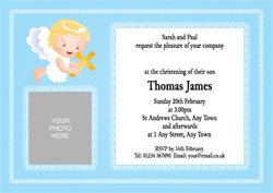 blue angel christening invitations