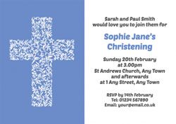 floral cross christening invitations