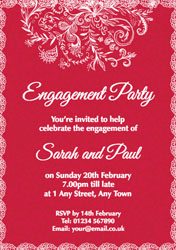 red swirls invitations