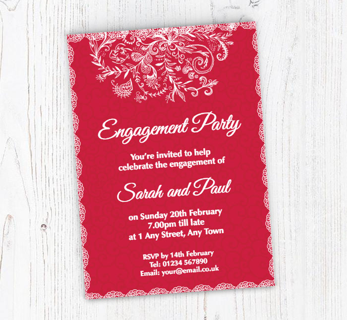 red swirls invitations