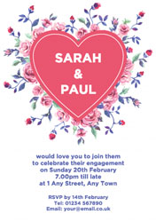 hearts and roses invitations