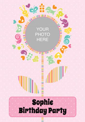 girls animal photo upload invitations