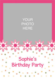 flowery photo upload invitations
